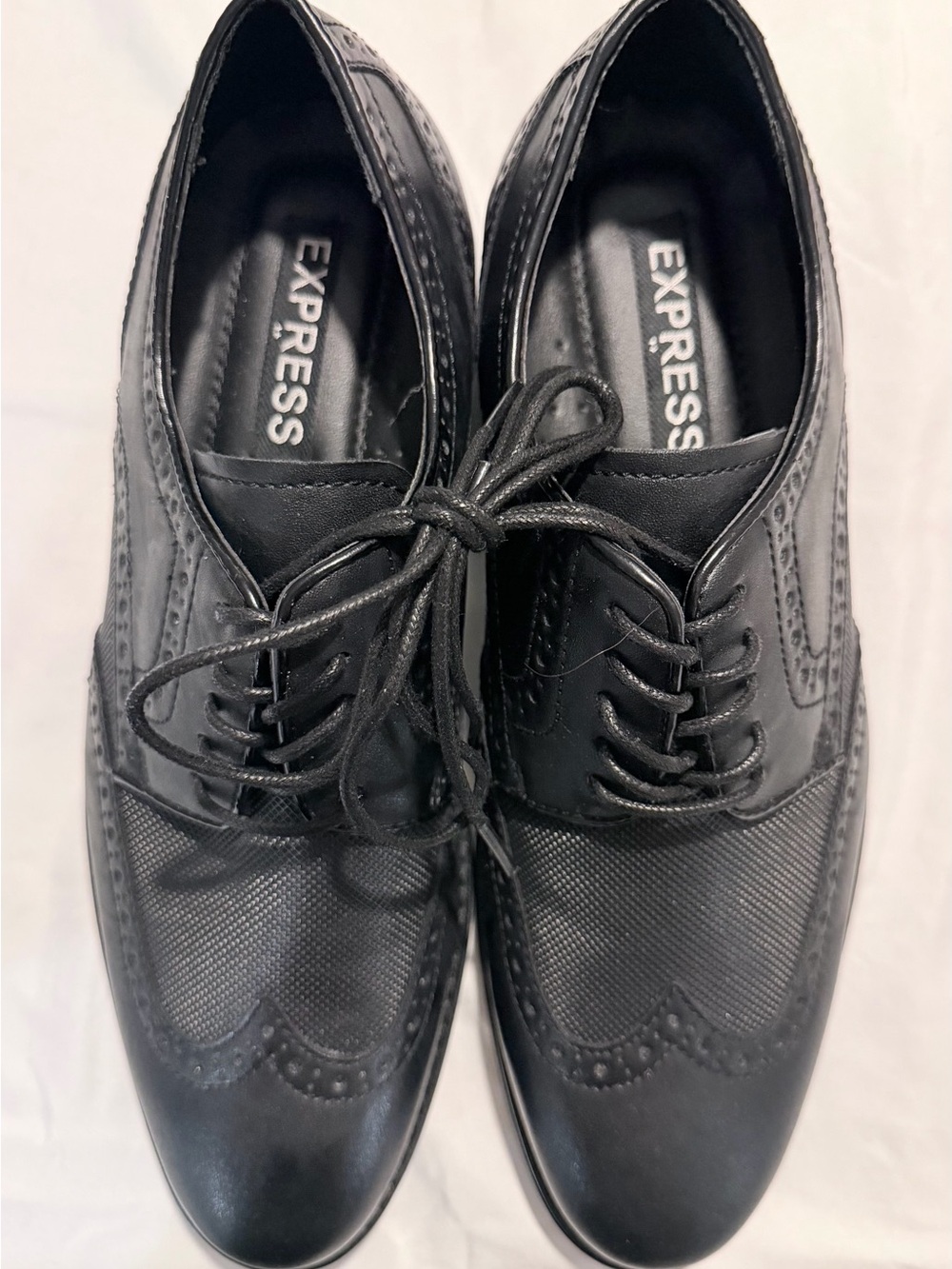 Express Men’s Black Wingtip Oxfords